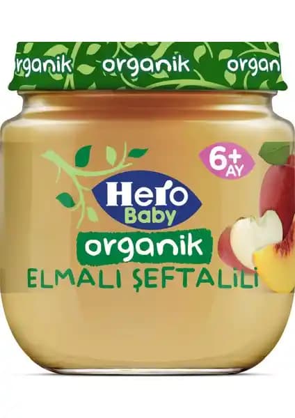 Hero Baby Organik Elma Şeftali Püresi: Sağlıklı ve Güvenilir Bebek Beslenme Seçeneği