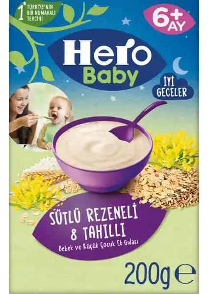 Hero Baby Sütlü 8 Tahıllı Rezeneli Kaşık Mama Bebekler İçin Sağlıklı ve Güvenli Beslenme Seçeneği