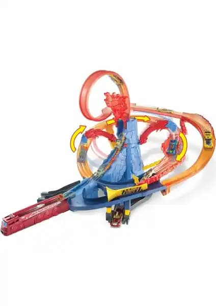 Hot Wheels Yanardağdan Kaçış Motorlu Pist Seti Çocuklar İçin Aksiyon Dolu Macera Oyuncağı