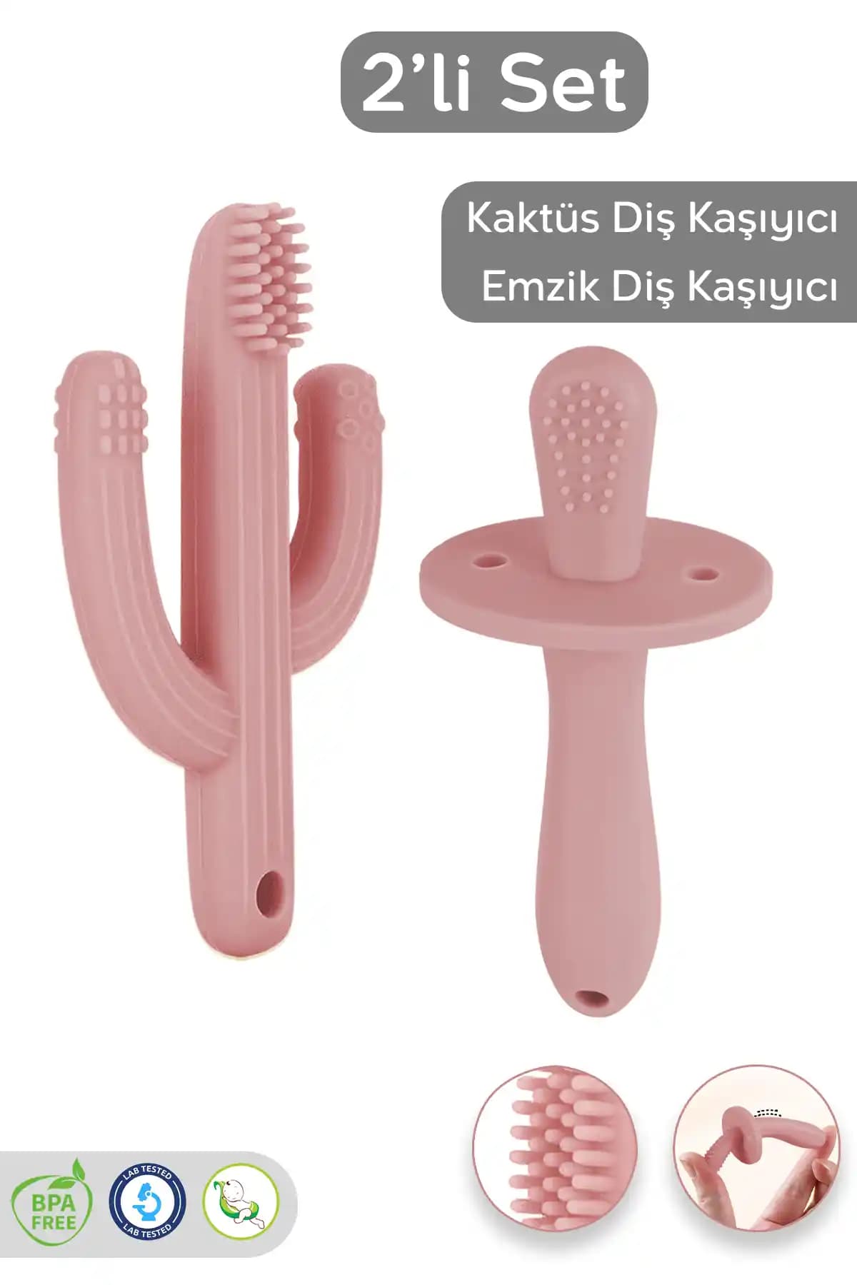 Meleni Baby 2'li Silikon Bebek Diş Kaşıyıcı Seti Güvenli ve Eğlenceli Tasarımıyla Öne Çıkıyor