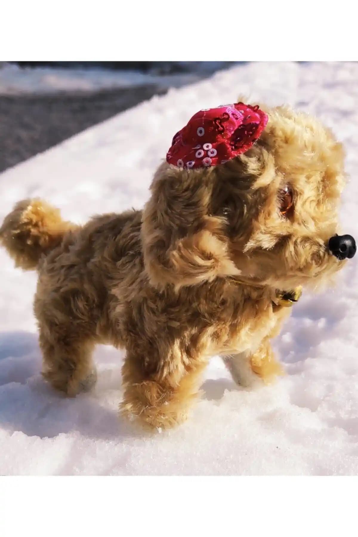 Mia Sütlü Kahve Yürüyen Havlayan Peluş Köpek Çocuklar İçin Güvenli ve Eğlenceli Oyuncak