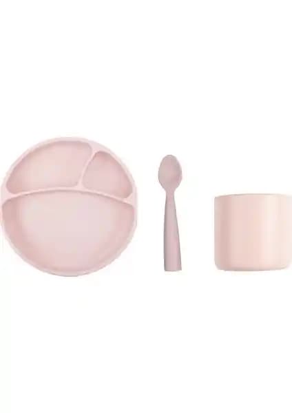 OiOi Pembe Silikon Çocuk Yemek Seti Güvenli ve Pratik Kullanım Özellikleri