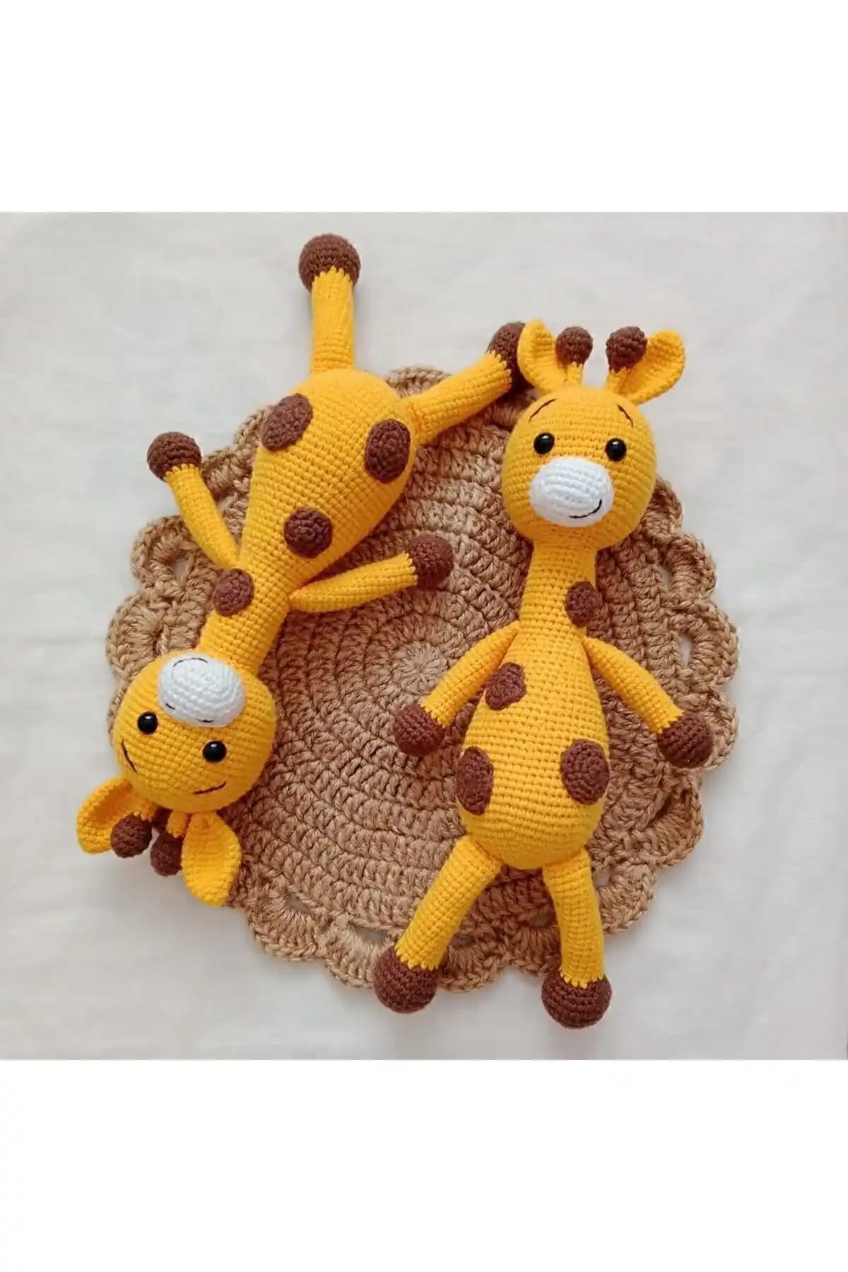 Sevimli Amigurumi Zürafa Uyku Arkadaşı Güvenli ve Yüksek Kaliteli Çocuk Oyuncağı