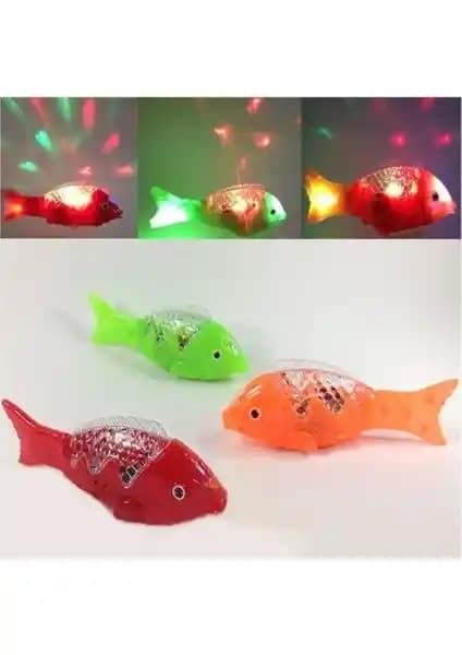 Sızmaz Ticaret Müzikli Işıklı Yürüyen Balık 23 Cm Çocuklar İçin Eğlenceli Oyuncak
