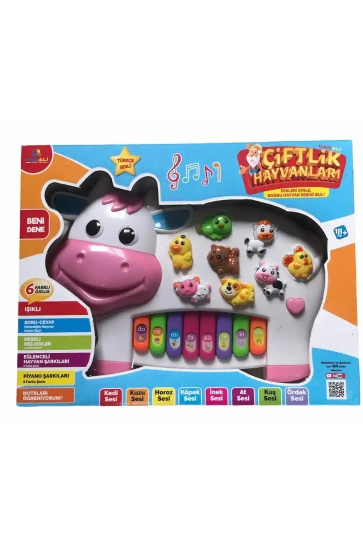 Türkçe Hayvan Sesli Piyano Çocuk Oyuncağı Çocukların Dil ve Müzik Becerilerini Geliştirir