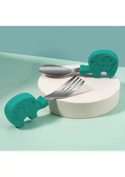 Yongtai 2 Takım Bebek Eğitim Yemek Kaşığı Güvenli ve Ergonomik Tasarım