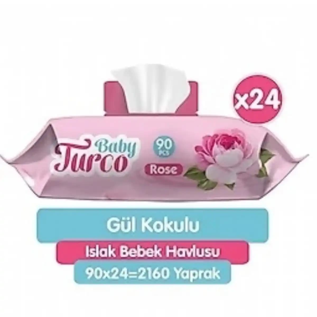 Baby Turco Gül Kokulu Islak Mendil: Hassas Ciltler İçin Temizlik ve Ferahlık Çözümü