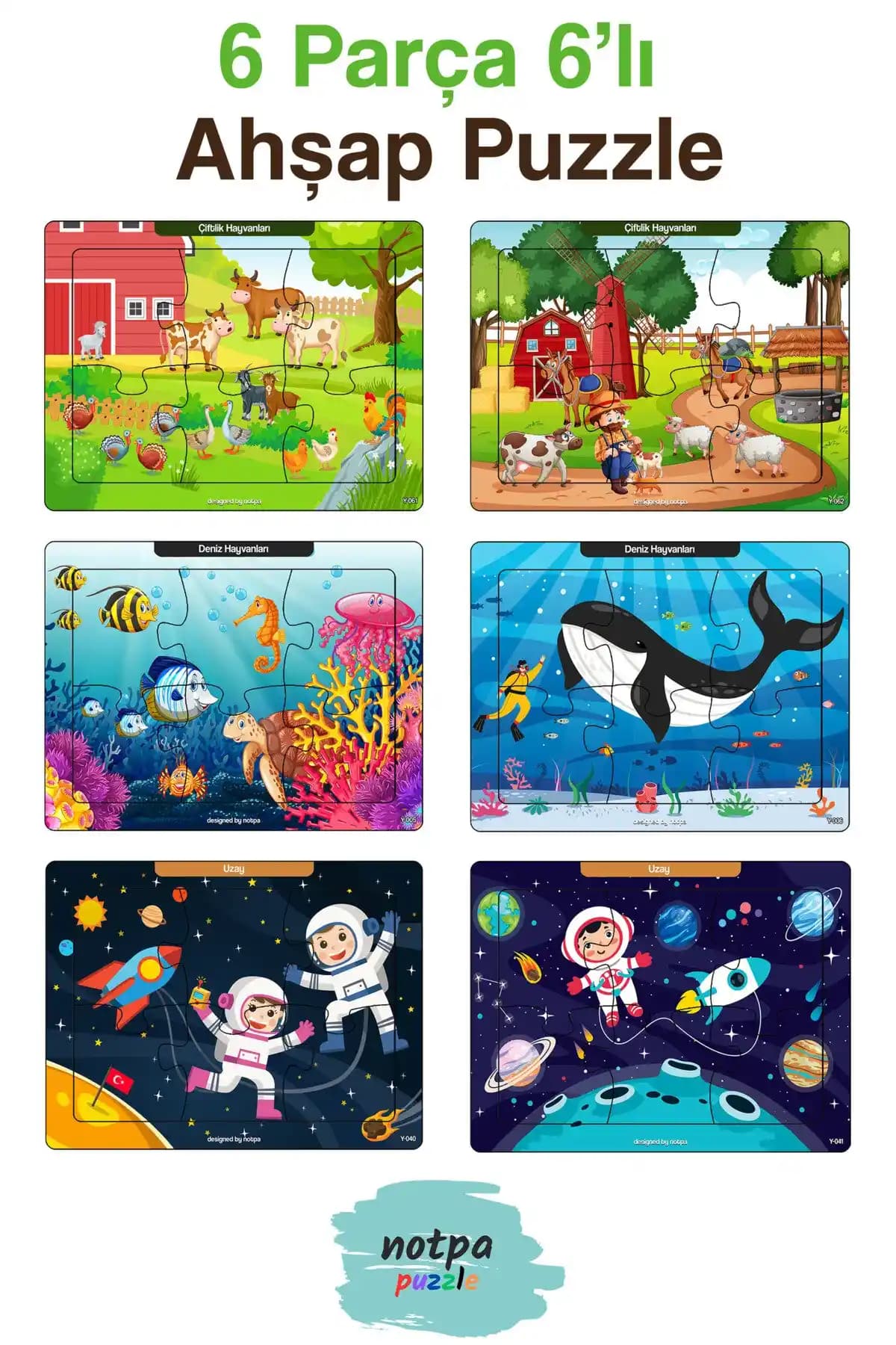 Çocuklar İçin 6 Parçalı Puzzle Setleri: Gelişim ve Eğlenceyi Bir Arada Sunar