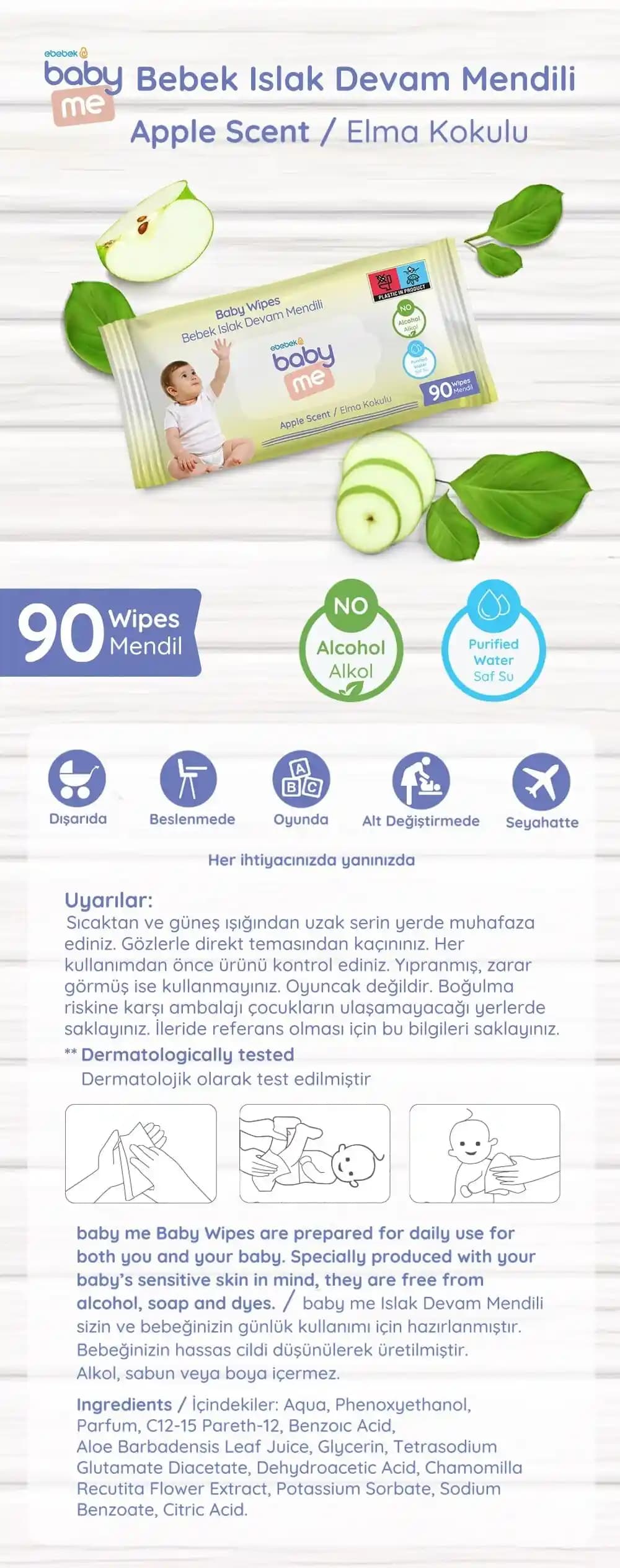 Elma Kokulu Islak Mendil ile Bebek Bakımında Hijyen ve Ferahlık Sağlama Rehberi
