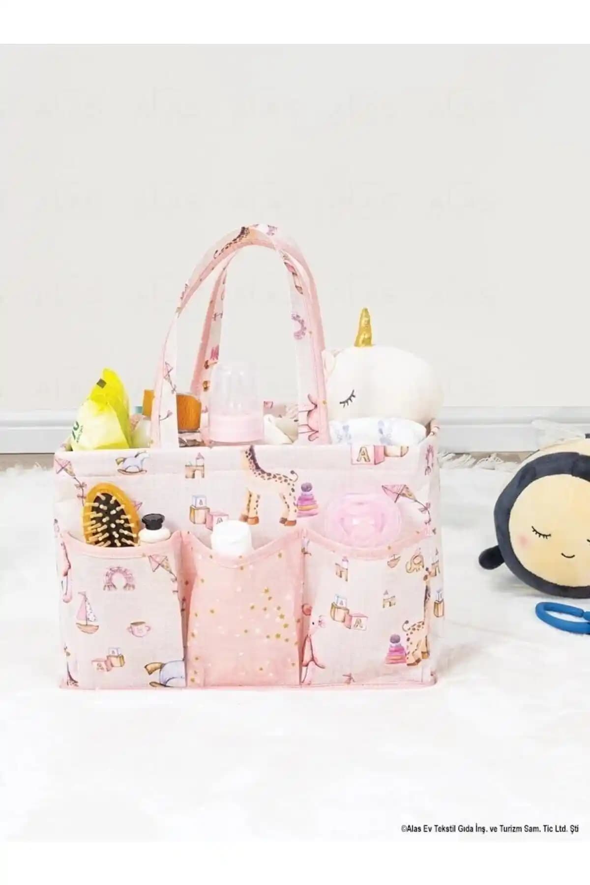 ALAS Baby Bakım Çantası Pembe 30x20x21 cm Hafif ve Pratik Bebek Bakım Çantası