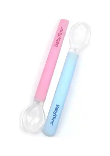 BabyTime Silikon Beslenme Kaşığı 2li Güvenli ve Hijyenik Bebek Beslenmesi İçin Tasarlandı