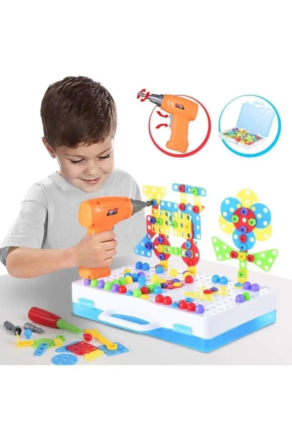 Birlik Oyuncak Matkaplı 3D Yaratıcı Tamir Seti Çocuklar İçin Eğitici ve Geliştirici Oyun
