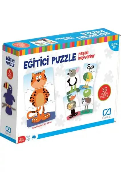 Çocuklar İçin Eğitici ve Dayanıklı Hayvan Figürlü Puzzle Ca Games