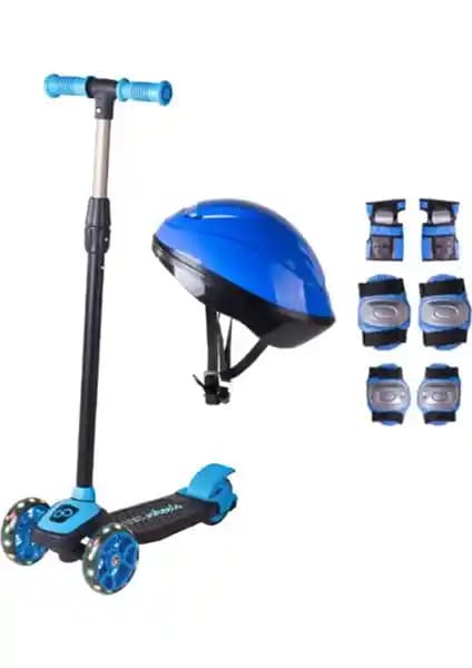 Cool Wheels Mavi Twist Işıklı Scooter ve Güvenlik Seti: Çocuklar İçin Güvenli ve Eğlenceli Sürüş Deneyimi