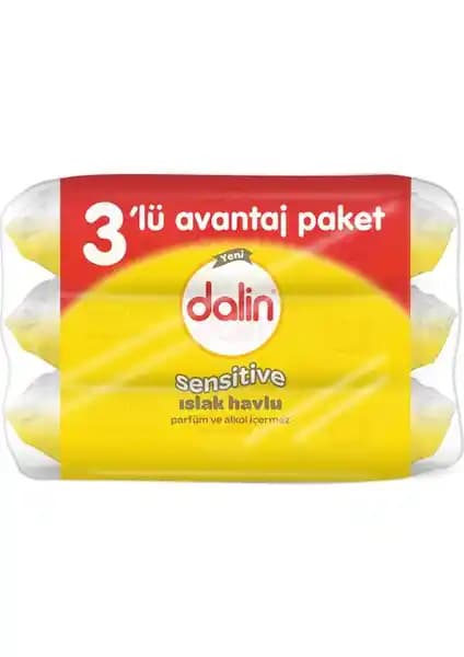 Dalin Sensitive Islak Havlu 3'lü Paket: Hassas Ciltler İçin Güvenilir Temizlik Ürünü