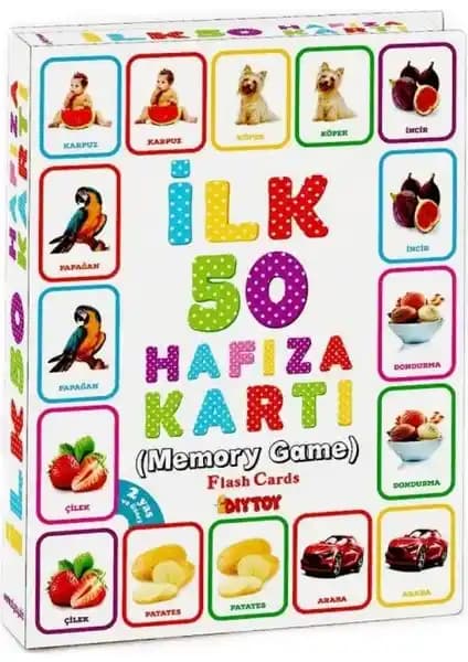 Diytoy İlk 50 Hafıza Kartları Çocukların Zeka ve Hafıza Gelişimini Destekleyen Eğitici Oyun