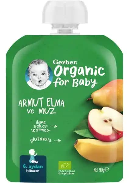 Gerber Organik Elmalı ve Muzlu Armut Püresi: Bebekler İçin Sağlıklı ve Doğal Alternatif
