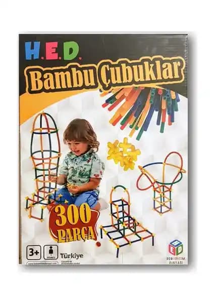 Hobi Eğitim Dünyası Bambu Çubukları 300 Parça Çocuk Yaratıcılık ve El Becerlerini Geliştirici Set