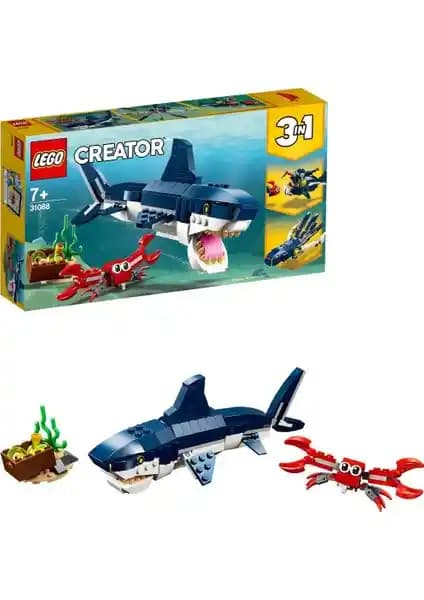 LEGO Creator 3'ü 1 Arada Derin Deniz Yaratıkları Seti Çocuklar İçin Eğlenceli ve Eğitici Yapım Oyuncağı