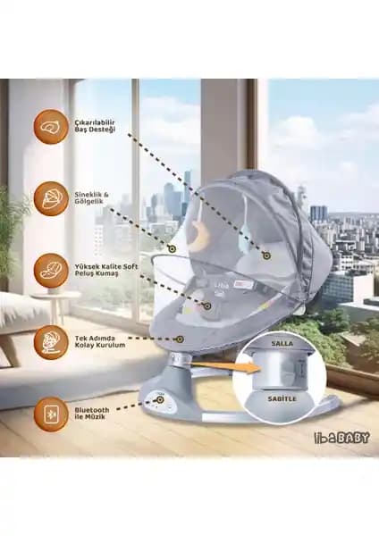Liba Baby KOALA Elite Elektrikli Sallanan Otomatik Ana Kucağı: Güvenli ve Konforlu Bebek Oturağı