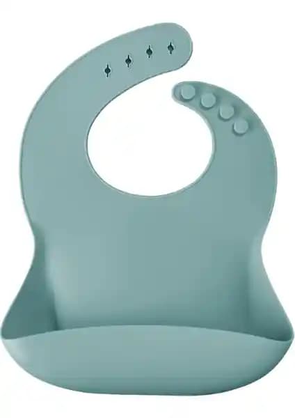 OiOi BASICS Aqua Green Bebek Önlüğü Pratik ve Güvenilir Koruma Sağlayan Silikon Tasarım