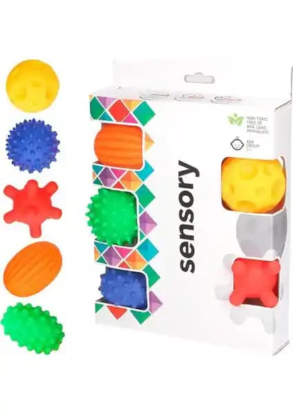 Poema & Rosa Sensory 5'li Renkli Plastik Bebek Banyo Topu Seti Güvenli ve Çok Amaçlı