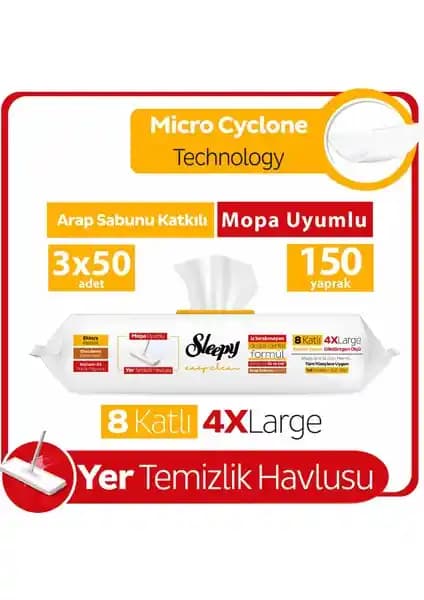 Sleepy Easy Clean Arap Sabunu Katkılı Yer Temizlik Havlusu ve Mendili Ürün Özellikleri ve Kullanım Alanları