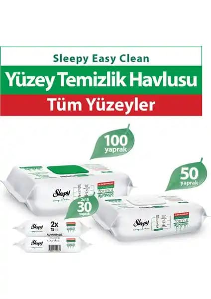 Sleepy Easy Clean Yüzey Temizlik Havlusu ve Mendili ile Pratik ve Hijyenik Temizlik Çözümü
