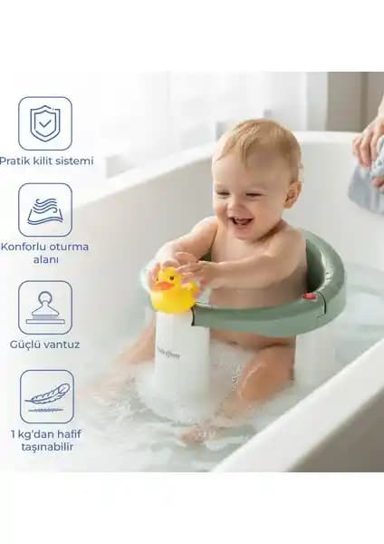 Baby Jem Önden Açılır Banyo ve Mama Oturağı Güvenli ve Çok Amaçlı Bebek Oturağı