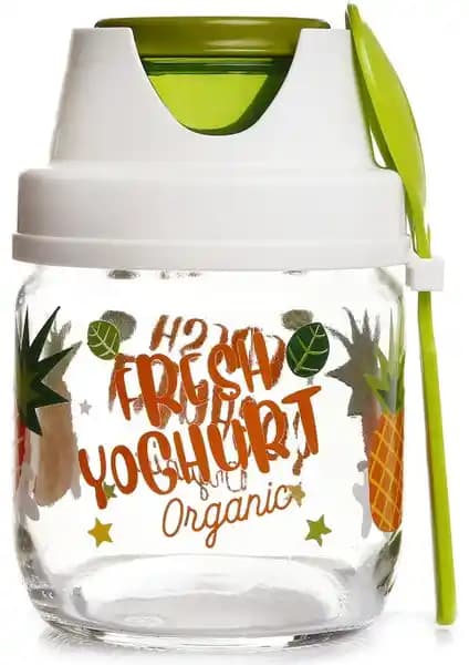 Baby Plus Desenli Meyve ve Yoğurt Saklama Kavanozu 425ML Pratik ve Dayanıklı Gıda Saklama Seti