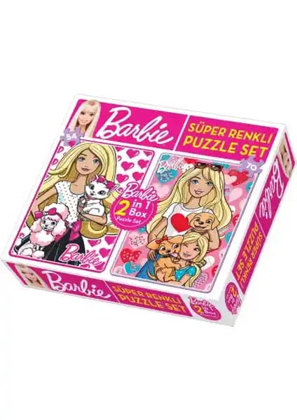Diytoy Barbie 2 in 1 Puzzle Seti Çocuklar İçin Eğlenceli ve Öğretici Oyun Seçeneği