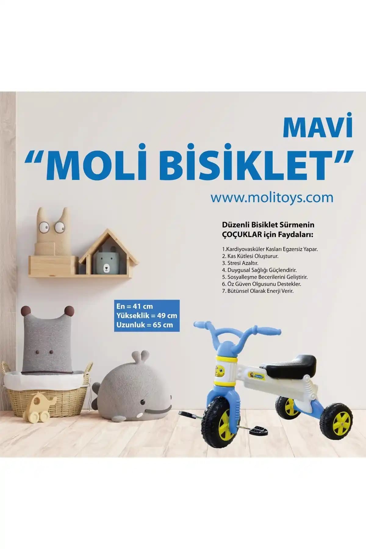 Genel Markalar Moli Bisiklet Çocuklar İçin Güvenli ve Eğlenceli Sürüş Deneyimi Sunar