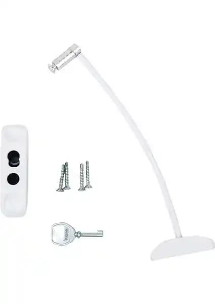Huzuraks Kidmix Çelik Halatlı Pvc-Pencere Güvenlik Kilidi Çocuk ve Ev Güvenliği İçin