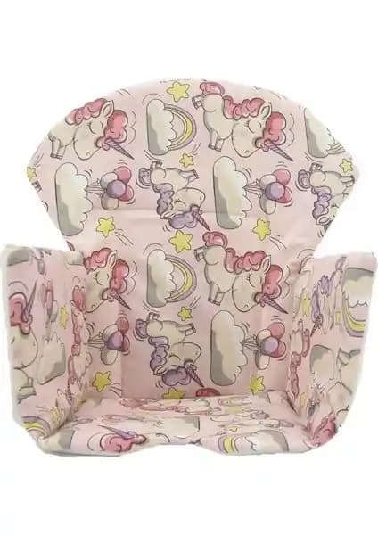 Kidsnino Unicorn Pembe Mama Sandalyesi Minderi Çocuk Konforu ve Pratik Kullanım İçin Uygun
