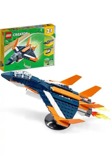 LEGO Creator 3'ü 1 Arada Süpersonik Jet 31126 Çocuklar İçin Çok Yönlü Yapım Seti