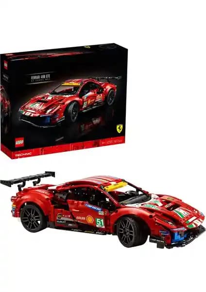 LEGO Technic Ferrari 488 GTE AF Corse 51 Model Yapım Seti Yetişkinler İçin Detaylı Koleksiyon