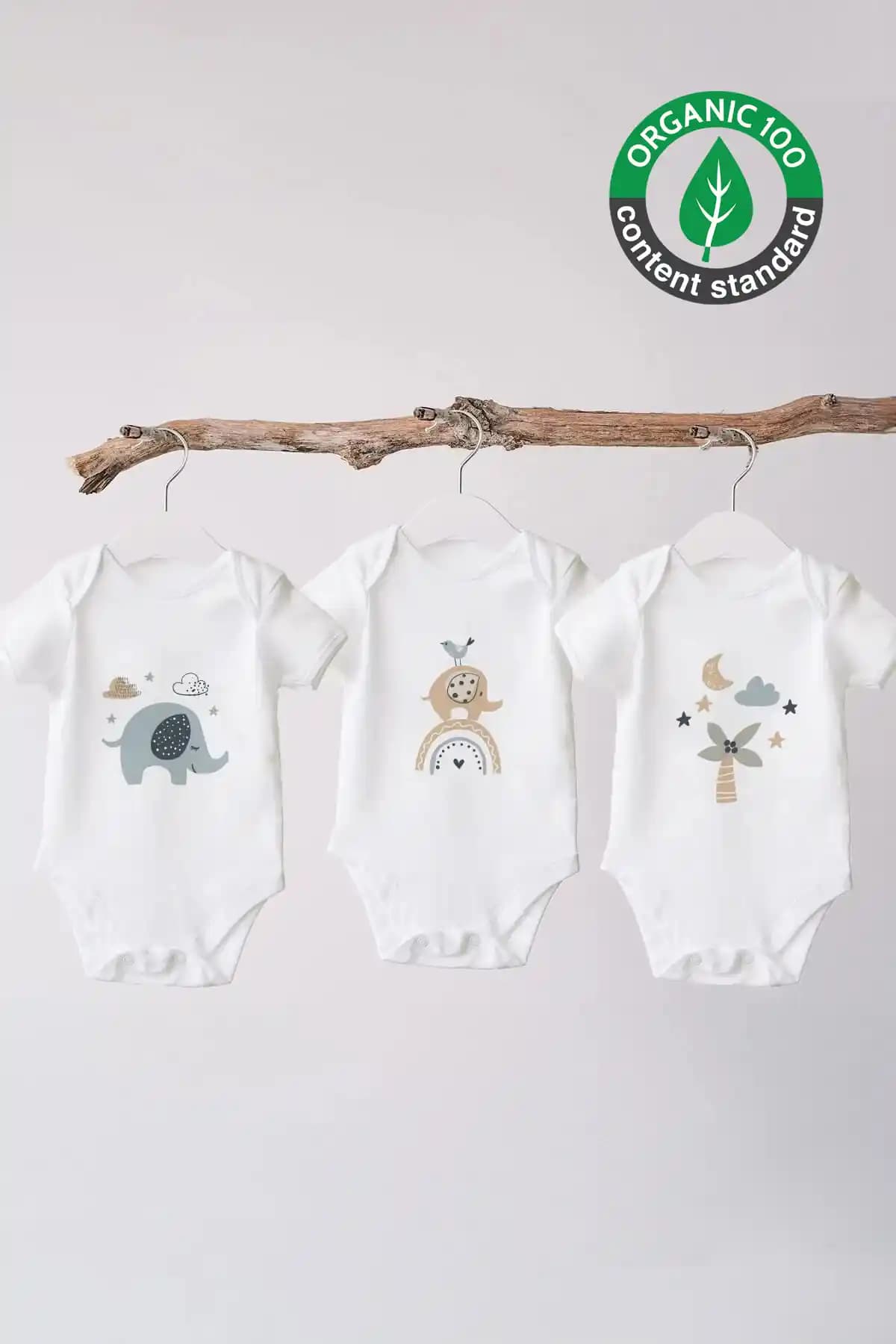 Lilabio %100 Organik Pamuk Baskılı Bebek Body Seti Yumuşak ve Dayanıklı Tasarım