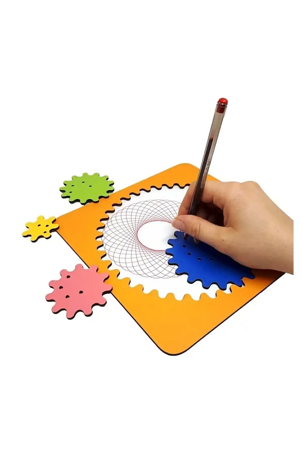 MartinaCole Ahşap Spirograf Geometrik Desen Motifleri Çocuklar İçin Eğitici Oyuncak
