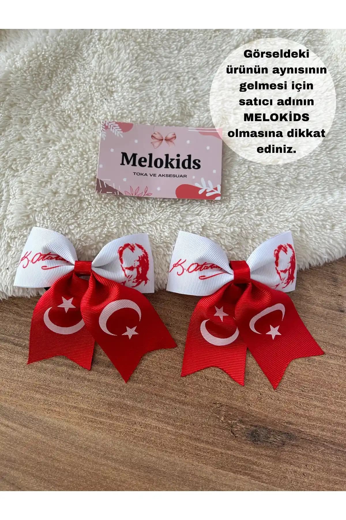 MeloKids 23 Nisan Atatürk ve Bayraklı Çocuk Tokası Milli Gurur ve Şıklık Sunar