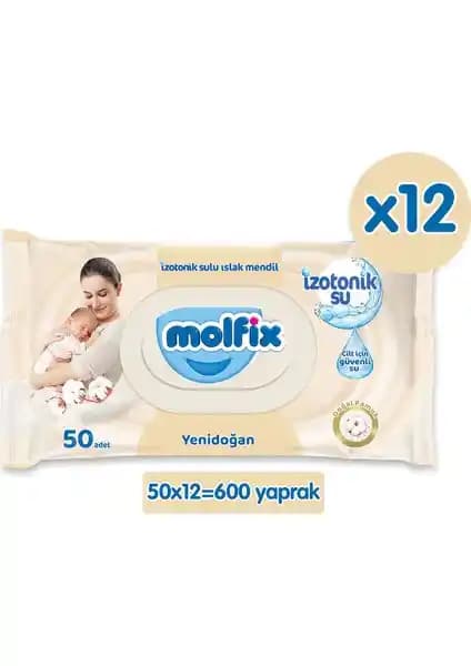 Molfix İzotonik Sulu Islak Mendil Yenidoğanlar ve Hassas Ciltler İçin Güvenli Temizlik Ürünü