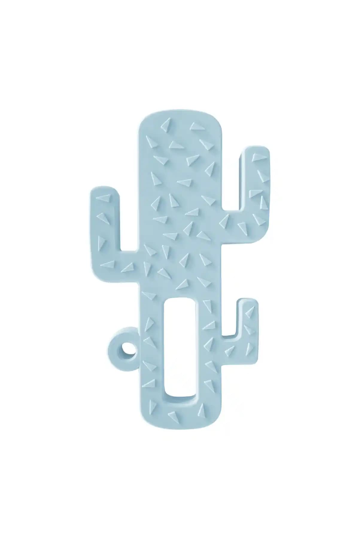 OiOi Silikon Diş Kaşıyıcı Kaktüs Mineral Blue Güvenli ve Ergonomik Bebek Diş Çıkarma Oyuncağı