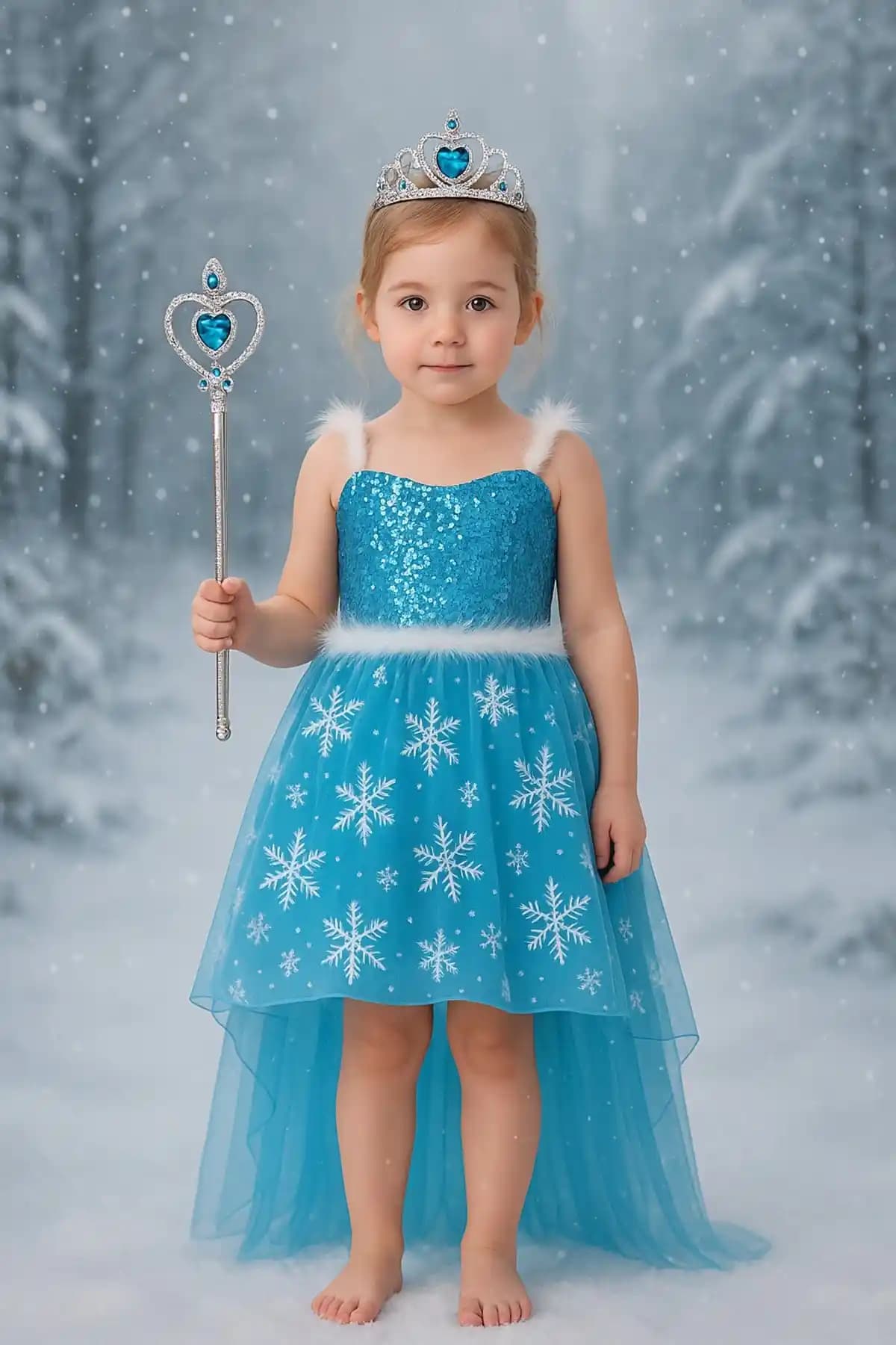 Parti Kırtasiye Frozen Elsa Kostümü Çocuklar İçin Büyüleyici Prenses Giyim Seçeneği