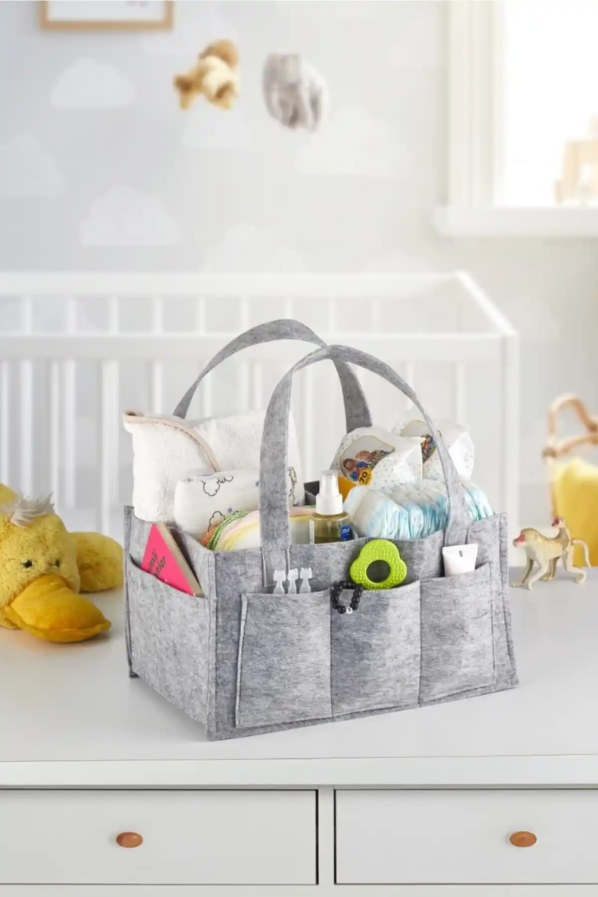 Serstil Keçe Anne Bebek Çantası Düzenleyici Organizer: Dayanıklı ve Pratik Bebek Eşyası Düzenleme Çözümü