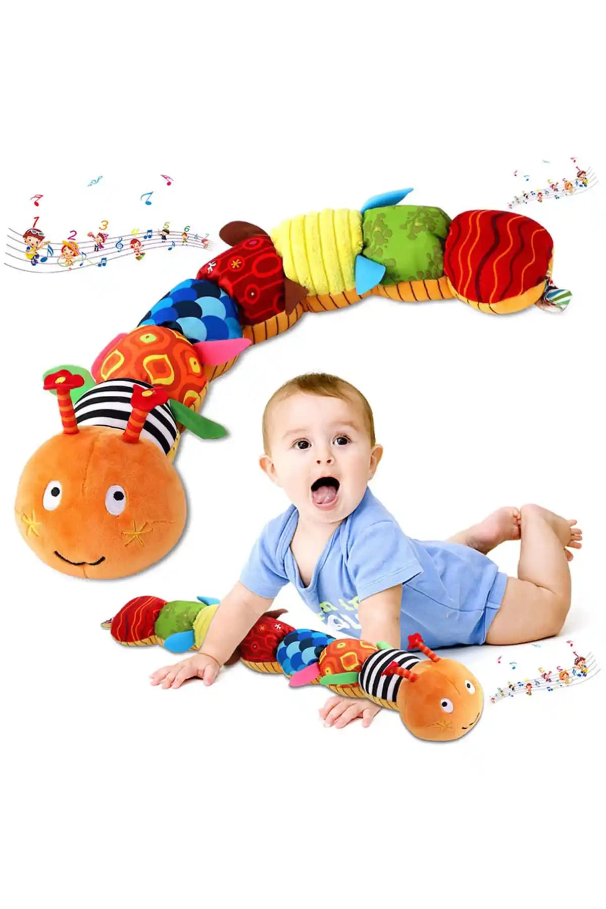 Sevimli Tırtıl Bebek Oyuncağı: Güvenli ve Eğitici Renkli Bebek Oyuncakları