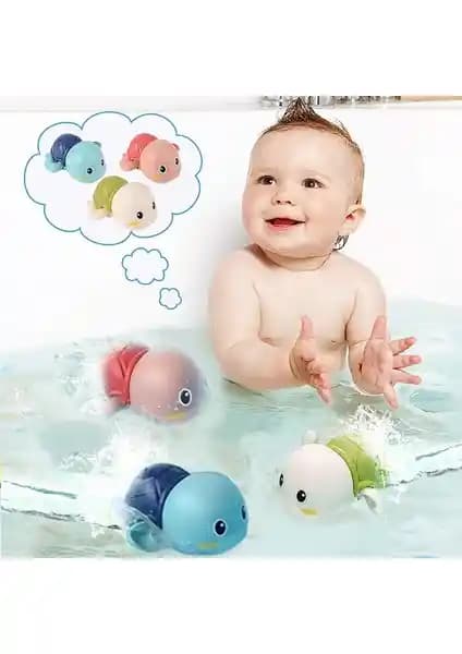 Tianyeda Renkli ve Hareketli Kaplumbağa Şeklinde Banyo Oyuncakları Seti