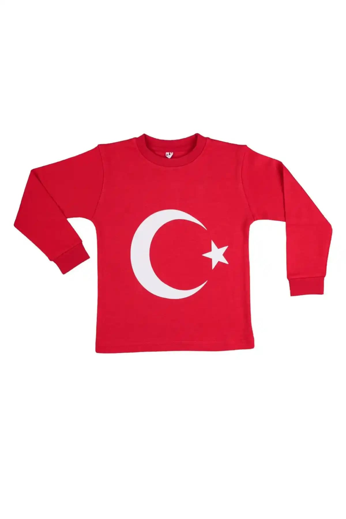 Türk Bayraklı Ay Yıldızlı Uzun Kollu Tişört: Milli Bayramlar ve Günlük Kullanım İçin Şık ve Rahat Tasarım
