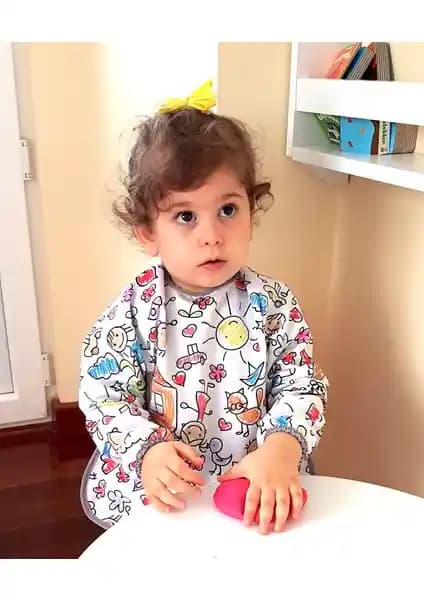 Yorni 6-24 Ay Bebekler İçin Sıvı Geçirmez Uzun Kollu Mama Önlüğü Güvenli ve Pratik Kullanım