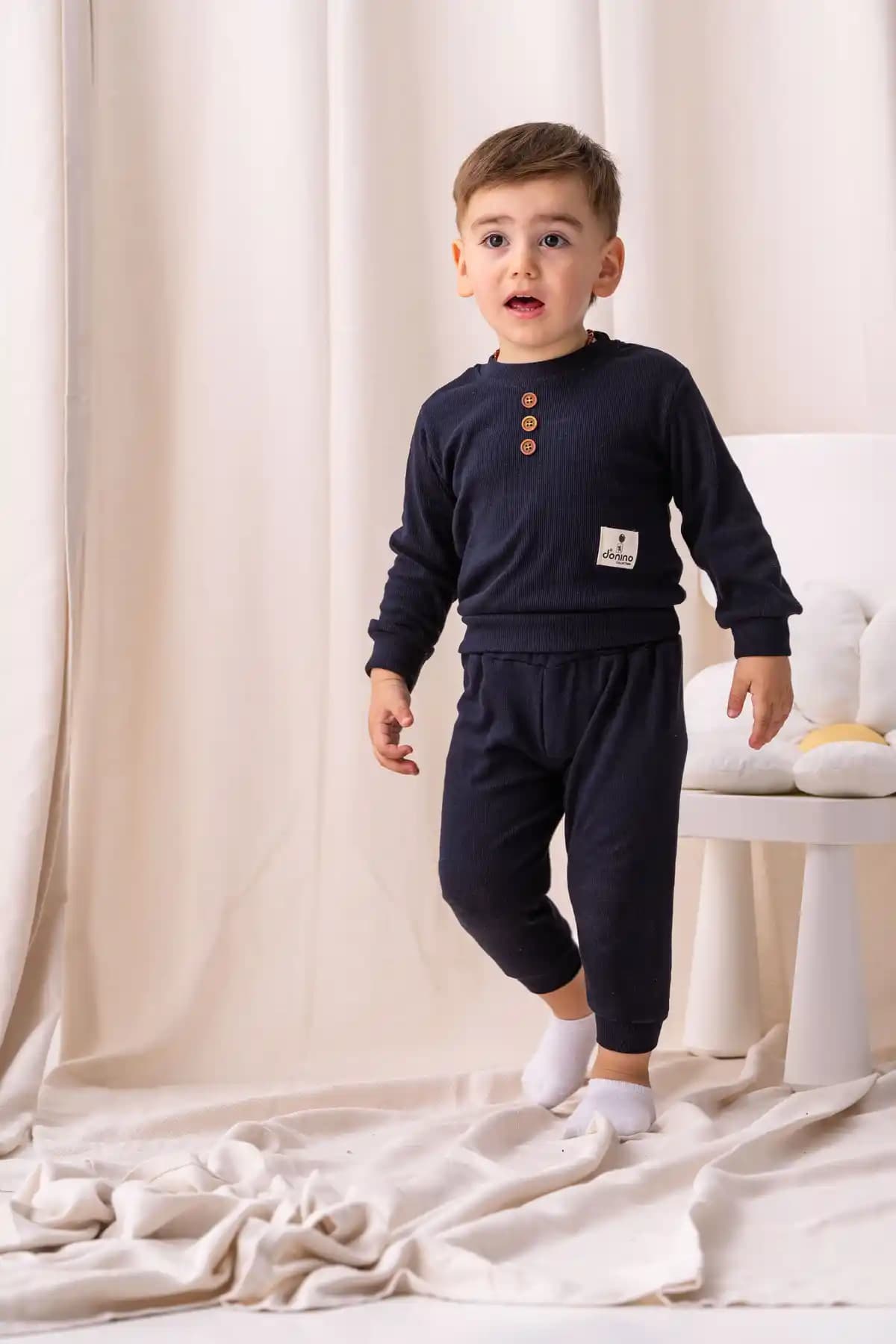 ZİMBOO Erkek Bebek Likralı Kaşkorse Takımı Günlük Kullanım İçin Uygun ve Şık Tasarım